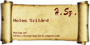 Holes Szilárd névjegykártya